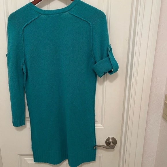 BCBGMAXAZRIA Womens Teal V-Neck Sweater women S Dress, Pockets 70% Wool 30% Yak - Picture 11 of 12